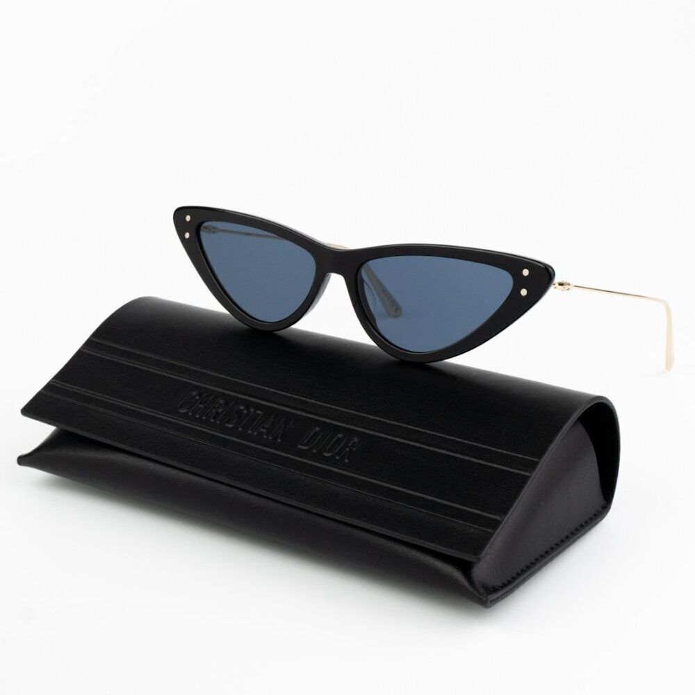 NEW Dior MISSDIOR B4U CD40105U 01V 12B0 Shiny Black Blue Unisex Sunglasses